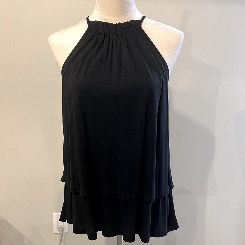 2/$15 Loft black xs sleeveless layered top